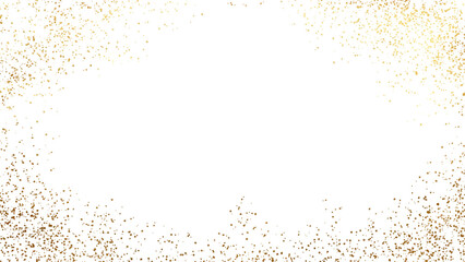 elegant golden abstract texture sparkle splatter border on transparent background,