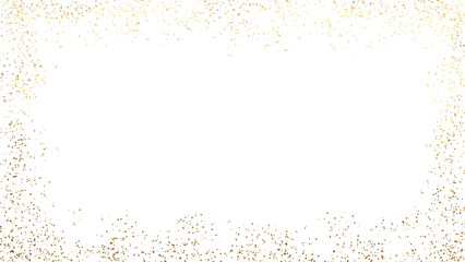 golden  glitter particle sparkle border on transparent background 