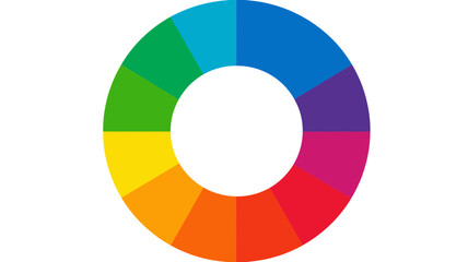 Obraz premium Vibrant Color Wheel Spectrum Graphic Illustration. Bright Circular Diagram for Art, Design, Creativity & Hue Reference.