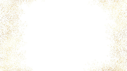 golden  glitter particle sparkle border on transparent background 