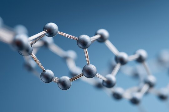 Molecular structure of carbon nanotubes on a blue background