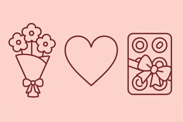 Heartfelt gestures of affection with flowers, heart symbol, and chocolate box illustrating love languages and emotional connections in relationships captured with clarity