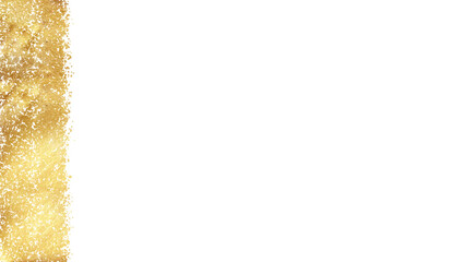 golden  glitter particle sparkle border on transparent background 