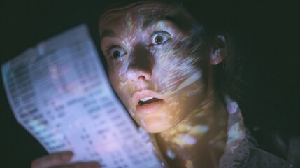 Feeling the financial pinch: a sobering look at inflation's impact. Revenue trends. Economic anxieties visualized: woman, towering receipt, grocery bags. Economic growth. Sales data.