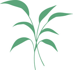 vector style autumn tree branch with leaves 