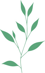 vector style autumn tree branch with leaves 