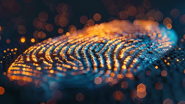 Concept of digital biometric security  fingerprint scanning system in 3d rendering - Powered by Adobe