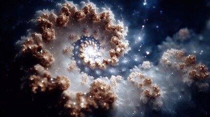 Fototapeta premium Stunning Spiral Galaxy with Clouds and Glowing Stars in Space