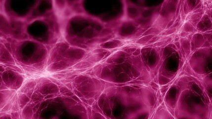 Abstract pink network texture with glowing threads and dark background