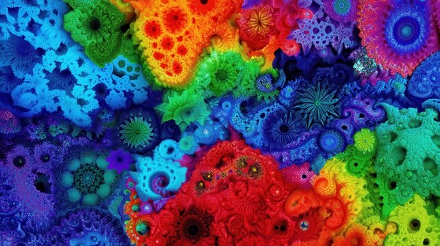 Vivid Abstract Colorful Patterns in a Vibrant Kaleidoscope Design - Powered by Adobe