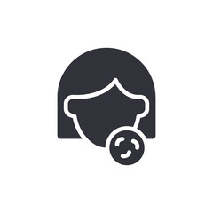 Female Profile With Cheerful Facial Expression Icon