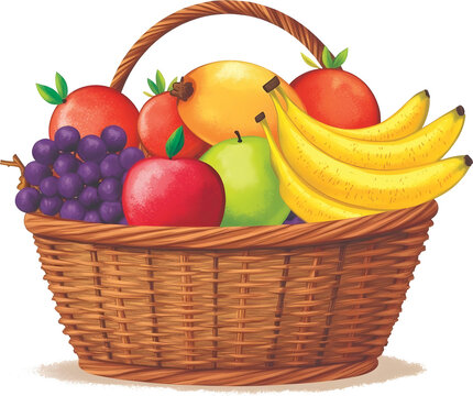 A Basket Full of Fresh Fruits