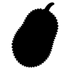 Black and white jackfruit silhouette