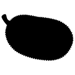 Silhouette of a jackfruit, tropical fruit art