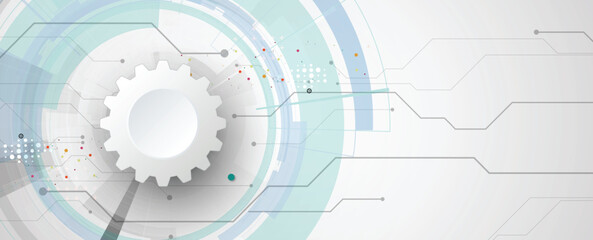 Abstract geometric circuit technology and science concept background