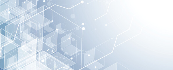 Fototapeta premium Abstract geometric circuit technology and science concept background