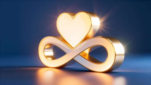 glowing unity sign combining heart and infinity