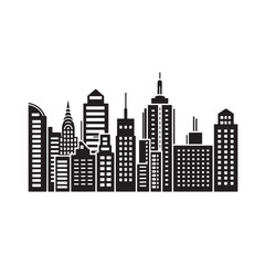 Obraz premium cityscape skyline silhouette vector illustration 
