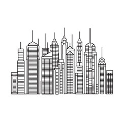 Fototapeta premium cityscape skyline line art vector illustration 