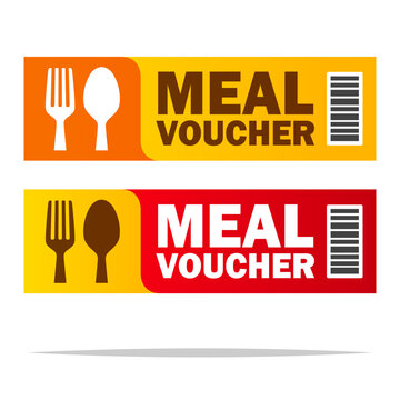 Meal voucher coupon vector isolated illustration