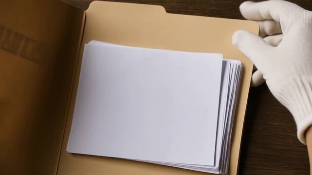 cyber security surveillance policy concept. Hands holding a folder labeled "POLICY.