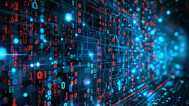 3d illustration of binary code background for internet communication and big data technology