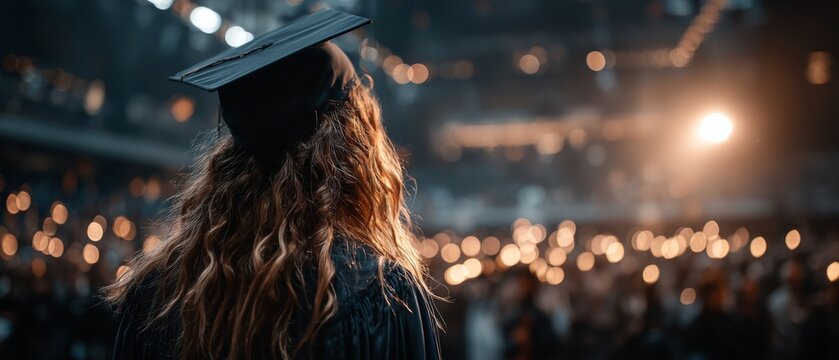 A new chapter: technology meets education in the future. Advertising photo. The dawn of digital learning: holographic education and graduates. Adventure poster. Cinema artwork.