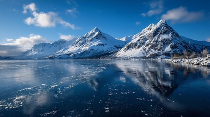 Grand mountain range in the distance with clear blue sky creating a breathtaking view