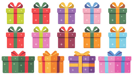 set of colorful gift boxes