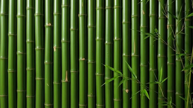 Natural green bamboo wall texture background