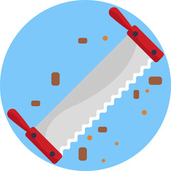 A manual saw used for cutting wood by hand.