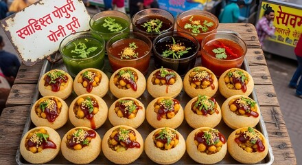Tangy puffed rice snack mixed with vegetables and chutney