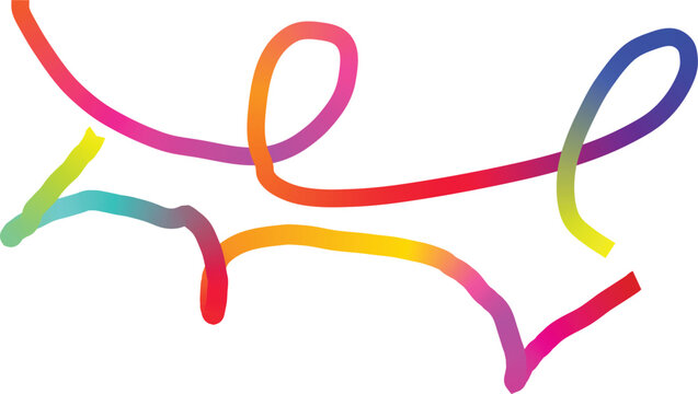 Abstract 3D Color Lines Pattern. Vector Background with Rainbow Gradient Ribbon Waves