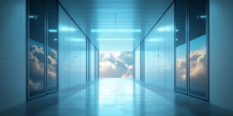 Information technology, safety, and 3D abstract lock in a server environment. A focus on data protection, cloud computing, and secure communication for the digital era, Generative AI