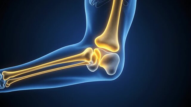 Elbow Joint Anatomy Animation Detailed Skeletal Structure and Movement Visualization
