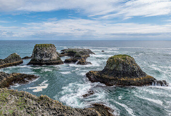 Obraz premium Arnarstapi basalt rocks in atlantic ocean in Iceland