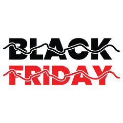 Black Friday Text with Line Graphic