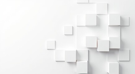 Obraz premium Many white cubes arranged in a pattern on a wall