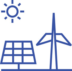 Electrical Energy Line Icon Power, Electricity, Battery, Solar & Renewable Energy Vector