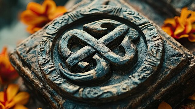 Hindu holy swastika symbol with traditional significance. -