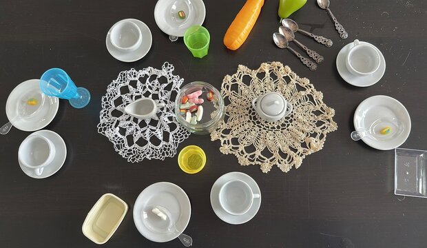 Vintage gedeckter Tisch, 