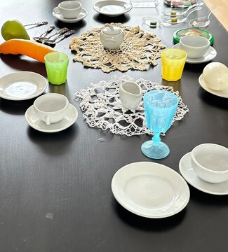 stylisch gedeckter Tisch Vintage