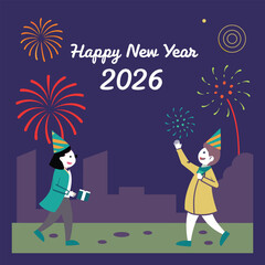 2026 happy new year  celebration background  vector illustration