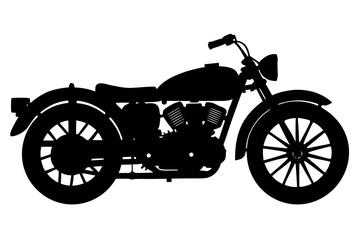 vintage motorcycle black vector, classic bike silhouette, motorcycle symbol