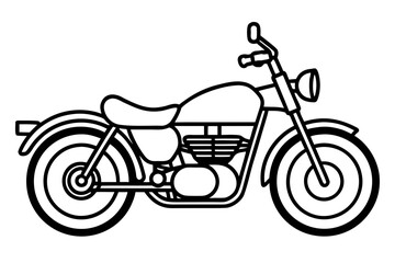 Fototapeta premium vintage motorcycle outline vector, classic bike coloring book page, motorcycle symbol 