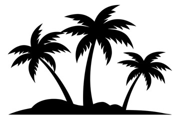 palm tree black  silhouette vector, palm tree black symbol
