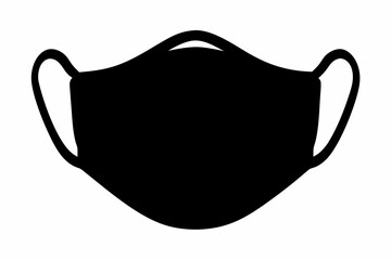 face mask silhouettes vector illustration, mask black symbol
