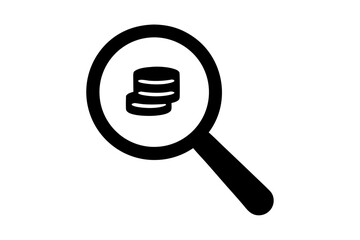 magnifying glass silhouette icon, search icon black symbol