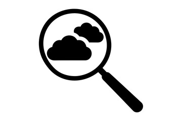 magnifying glass silhouette icon, search icon black symbol