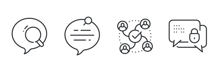 Communication icons: chat, messaging, networking, privacy symbols